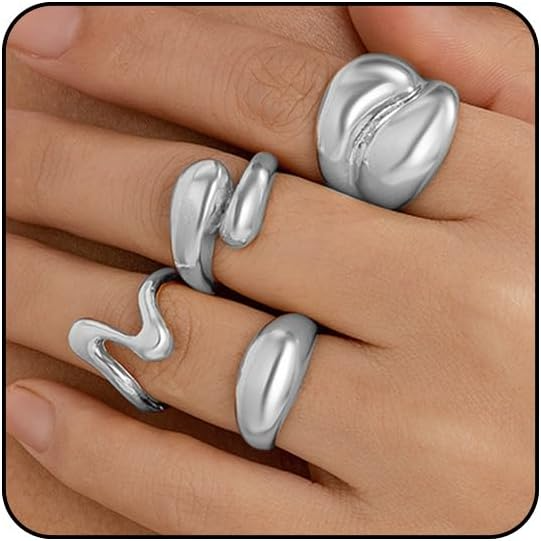 Trending Silver-Plated Stackable Finger Rings - Set of 4