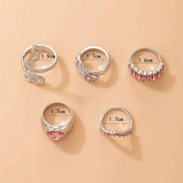 Silver Plated Pink Stone Heart Ring