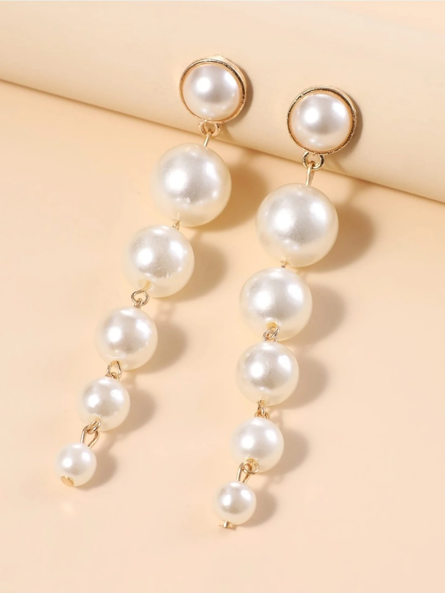 Chunky Pearl Drop Earrings – Gold Plated Statement Jewelry