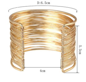 Gold Plated Mesh Design Cuff Bracelet for Women – Statement Jewelry
