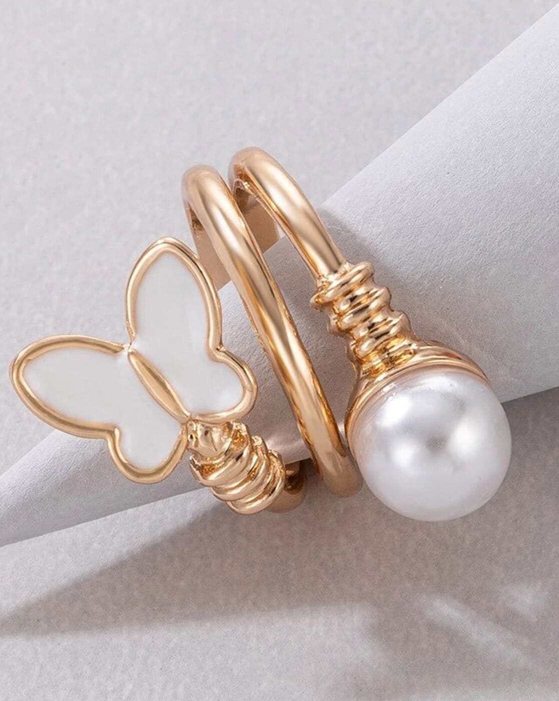 Gold Butterfly Cocktail Ring