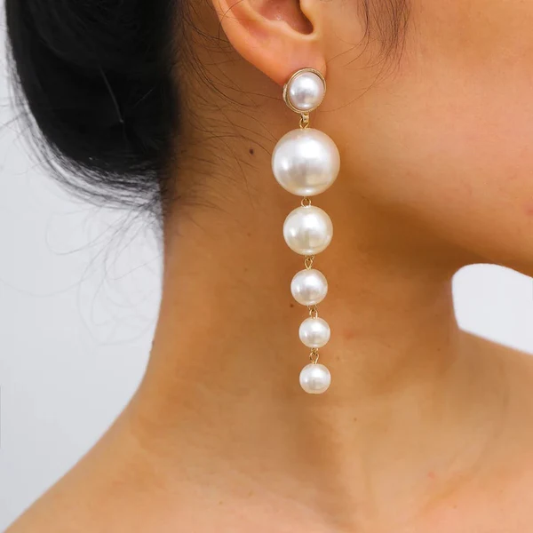 Chunky Pearl Drop Earrings – Gold Plated Statement Jewelry