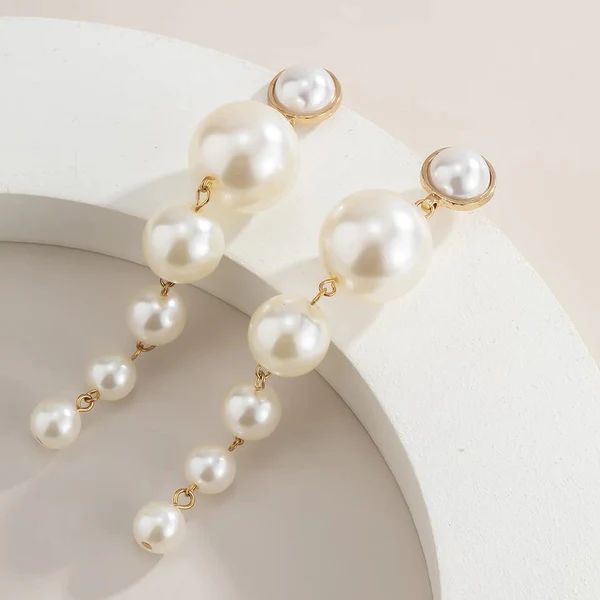 Chunky Pearl Drop Earrings – Gold Plated Statement Jewelry