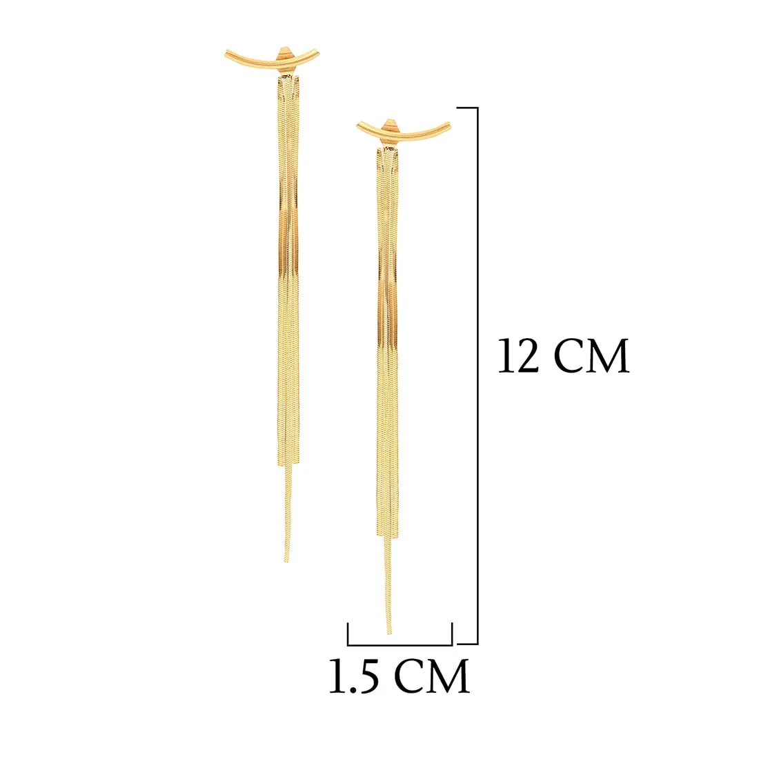 Gold Plated Chain Tassel Earrings