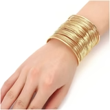 Gold Plated Mesh Design Cuff Bracelet for Women – Statement Jewelry