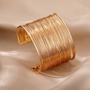 Gold Plated Mesh Design Cuff Bracelet for Women – Statement Jewelry