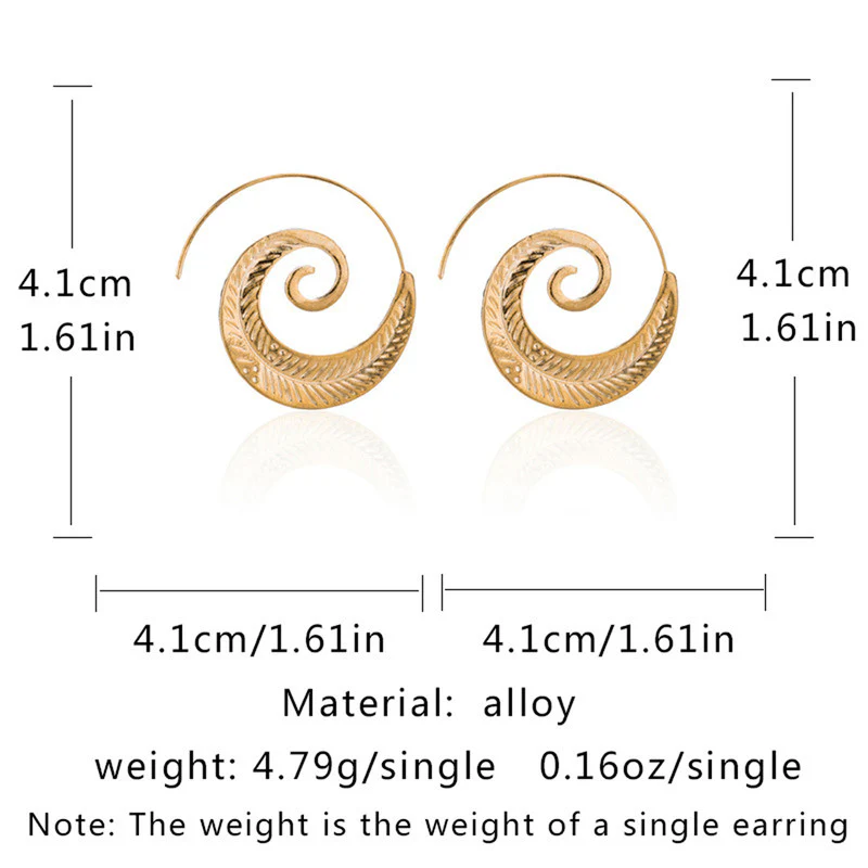 Spiral Gold Plated Hoop Earrings