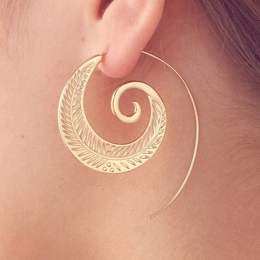 Spiral Gold Plated Hoop Earrings