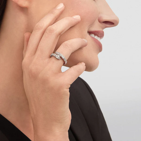 Silver Plated American Diamond Snake Finger Ring – Adjustable & Anti-Tarnish