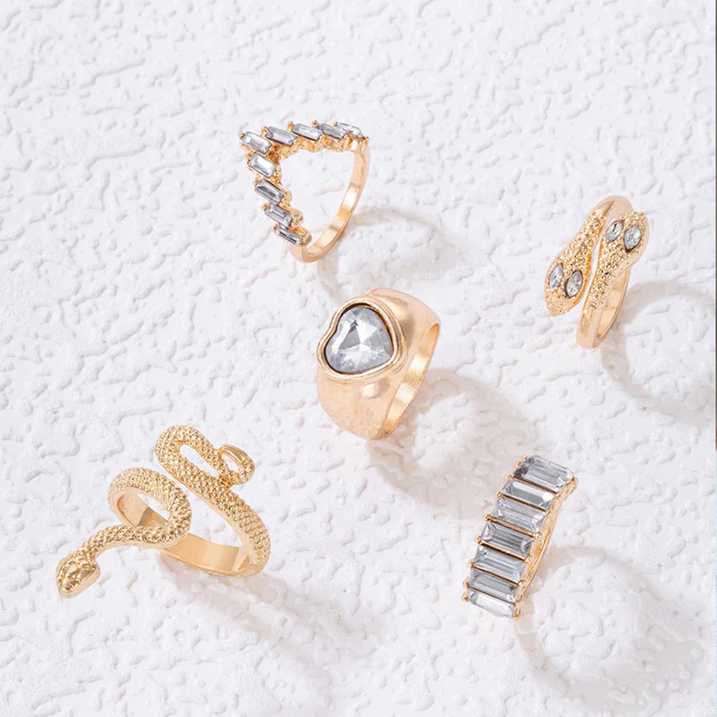 Gold Plated white  Stone Heart Ring
