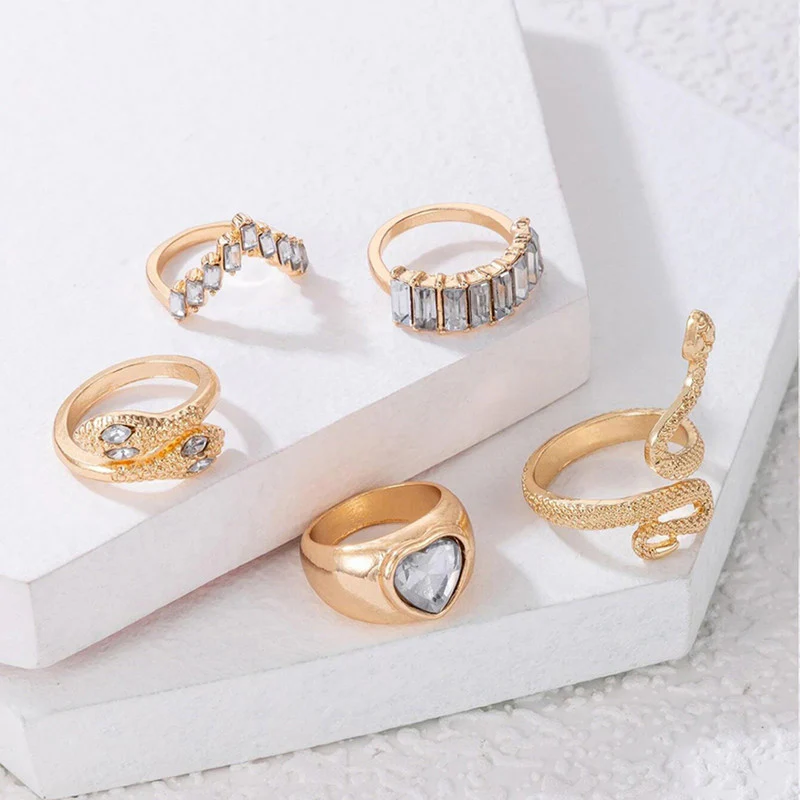 Gold Plated white  Stone Heart Ring