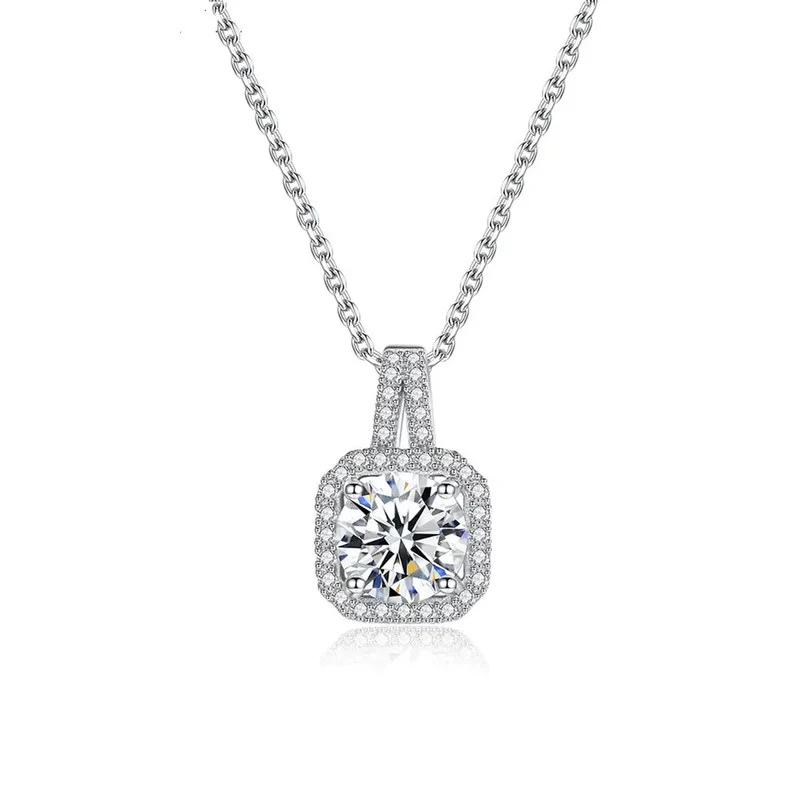 Crystal Solitaire Pendant Necklace – Silver-Plated Jewelry for Women