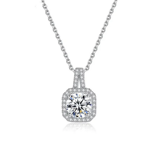 Crystal Solitaire Pendant Necklace – Silver-Plated Jewelry for Women