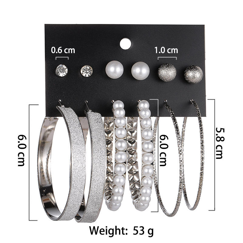 AD Pearl Splendid Silver Plated Stud & Hoop Earrings - Elegant Jewelry